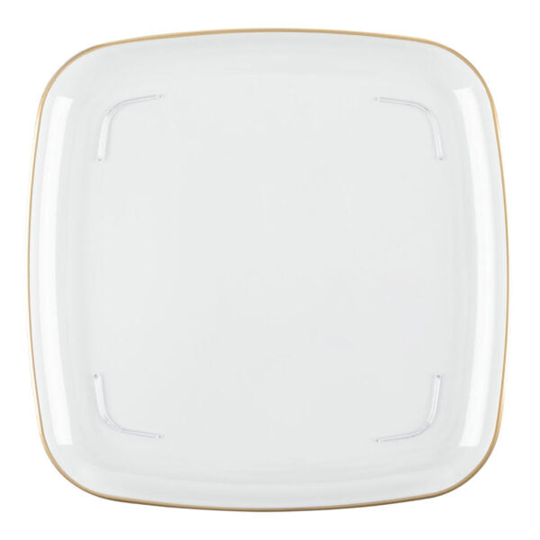 Organic Square Tray 12″ Clear/ Gold Rim (2 Count)