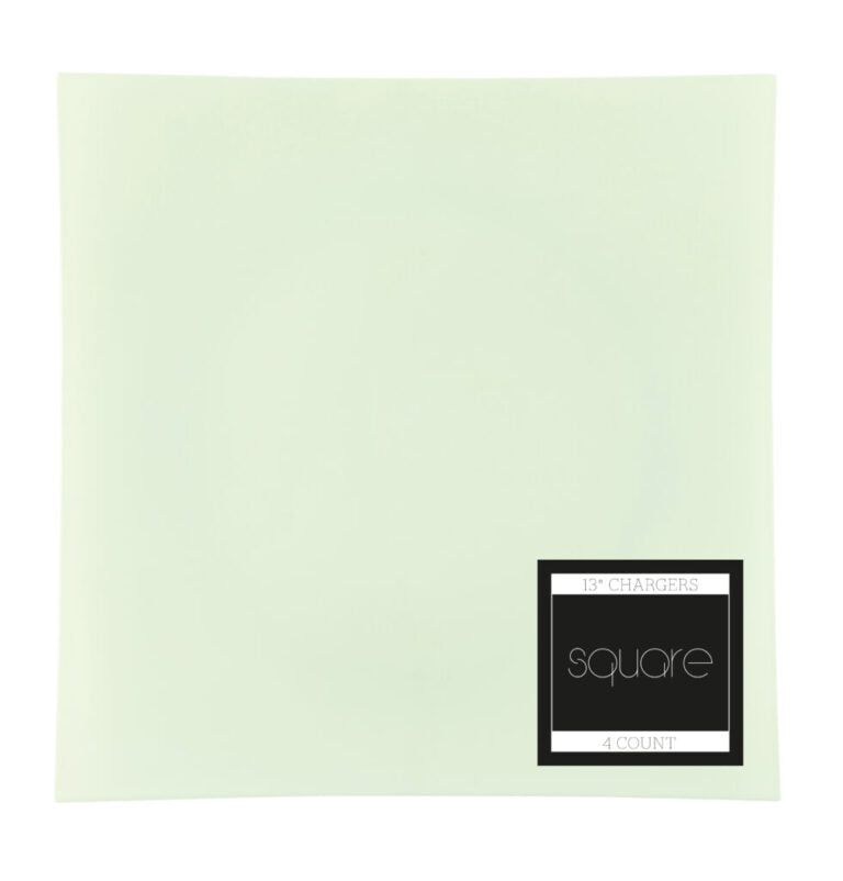 Chargers 13″ Square Flat Mint Green (4 Count)