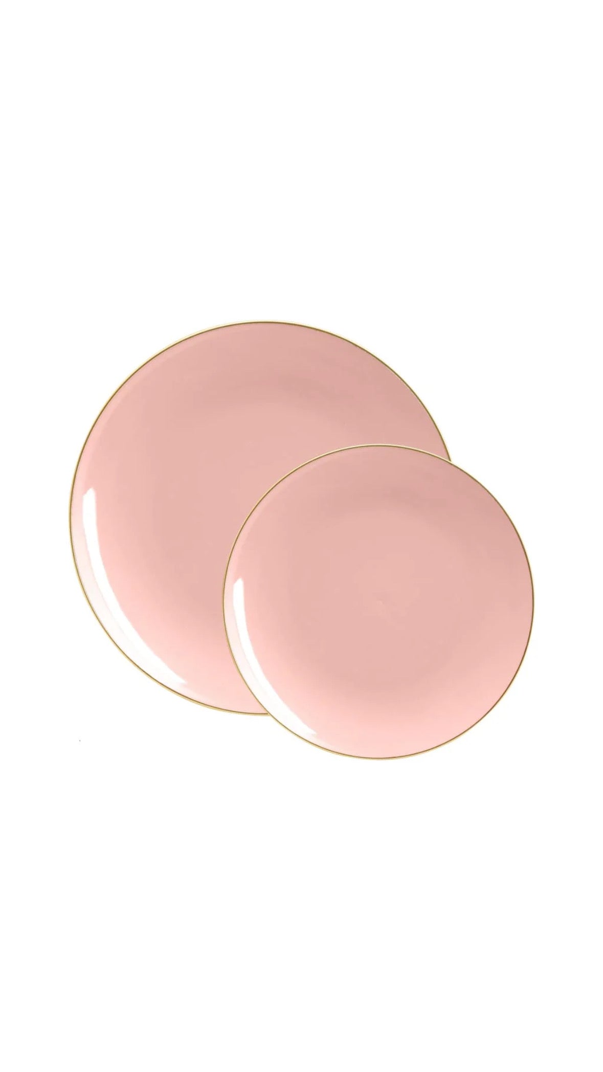 Coral and Gold Rim Plastic Plates (10 Count)