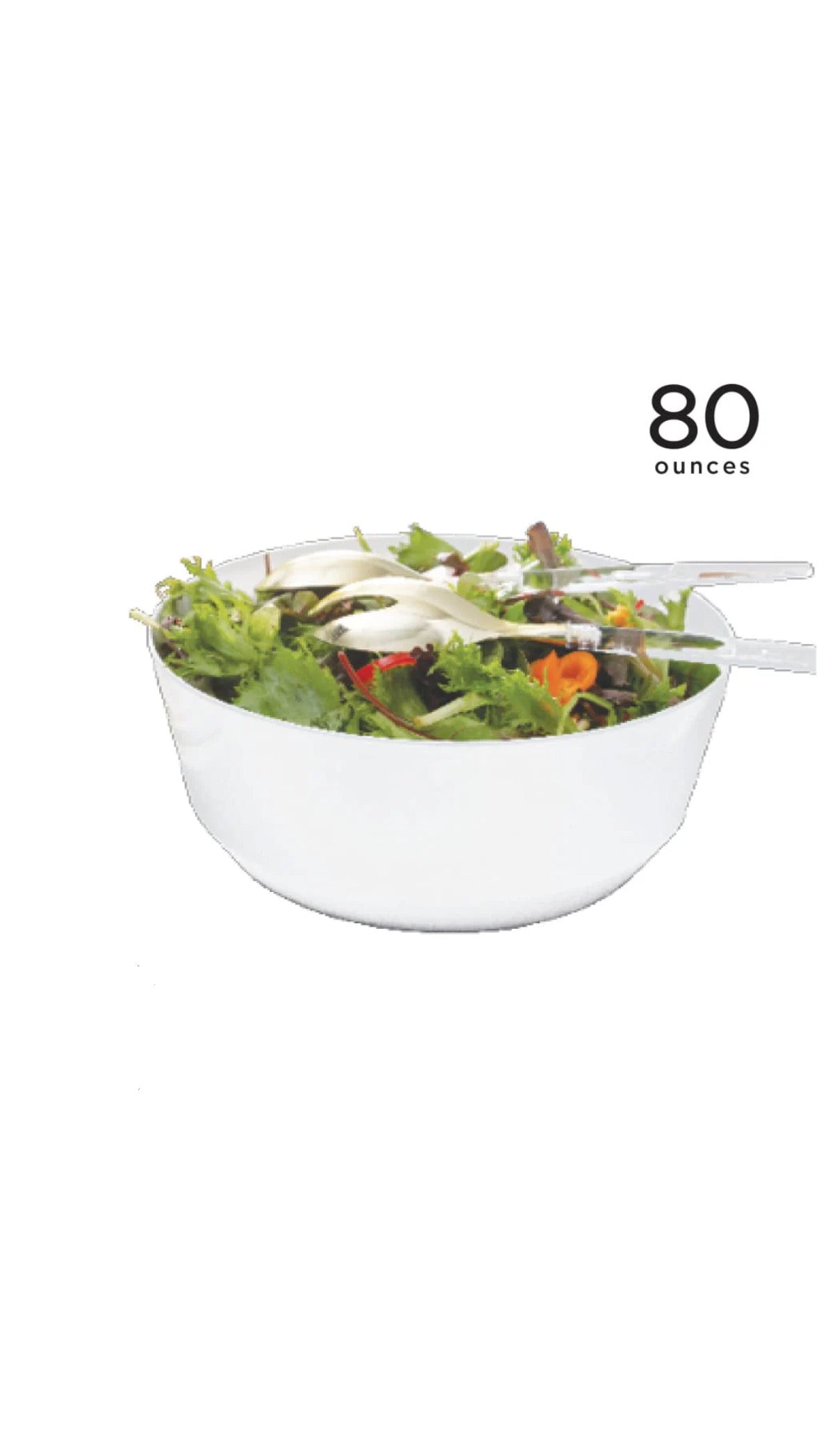 White Heavy Duty Plastic Salad Bowl