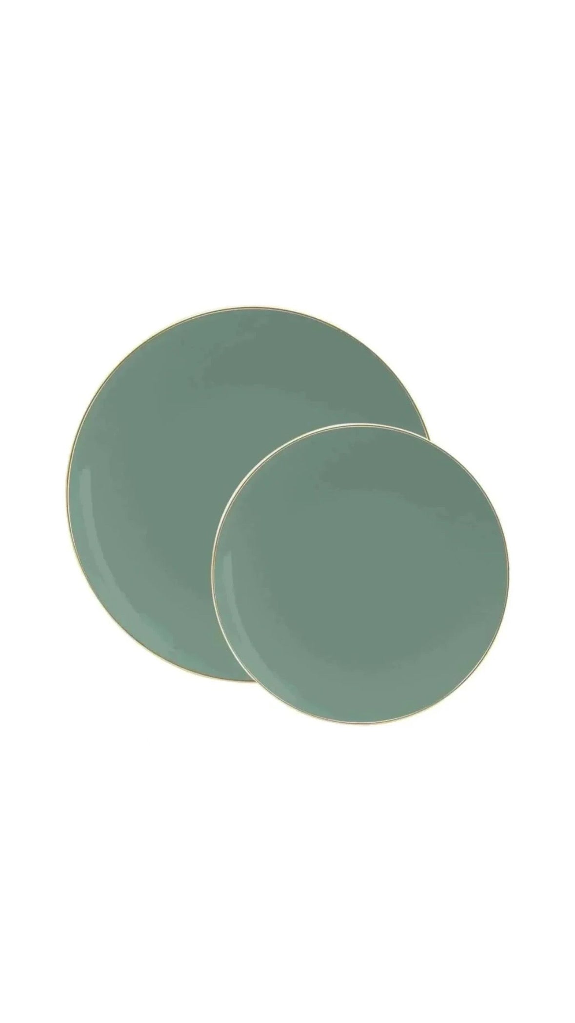 Sage Green And Gold Rim Plastic Plates (10 Count)