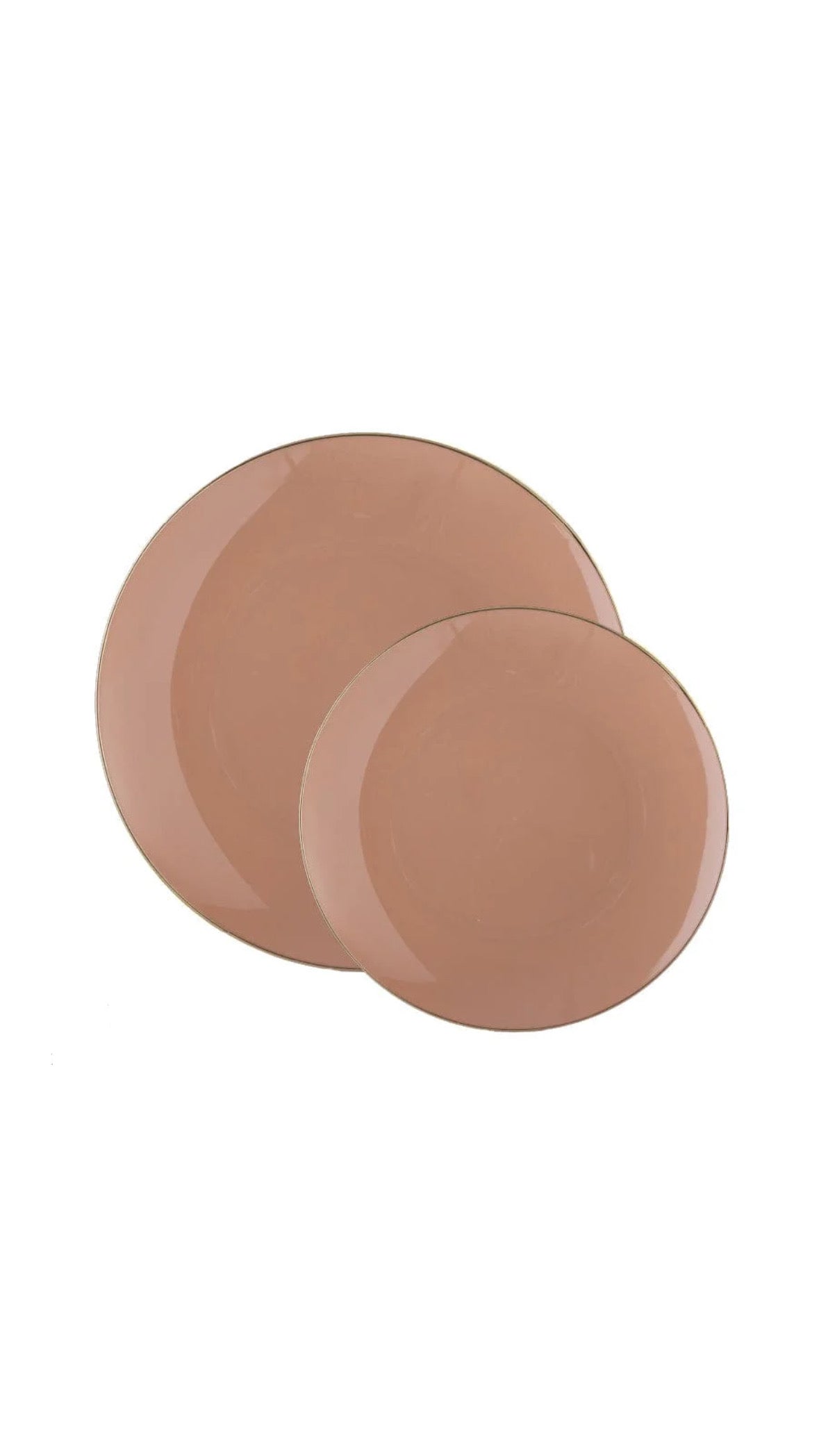 Clay Beige and Gold Plastic Plates (10 Count)