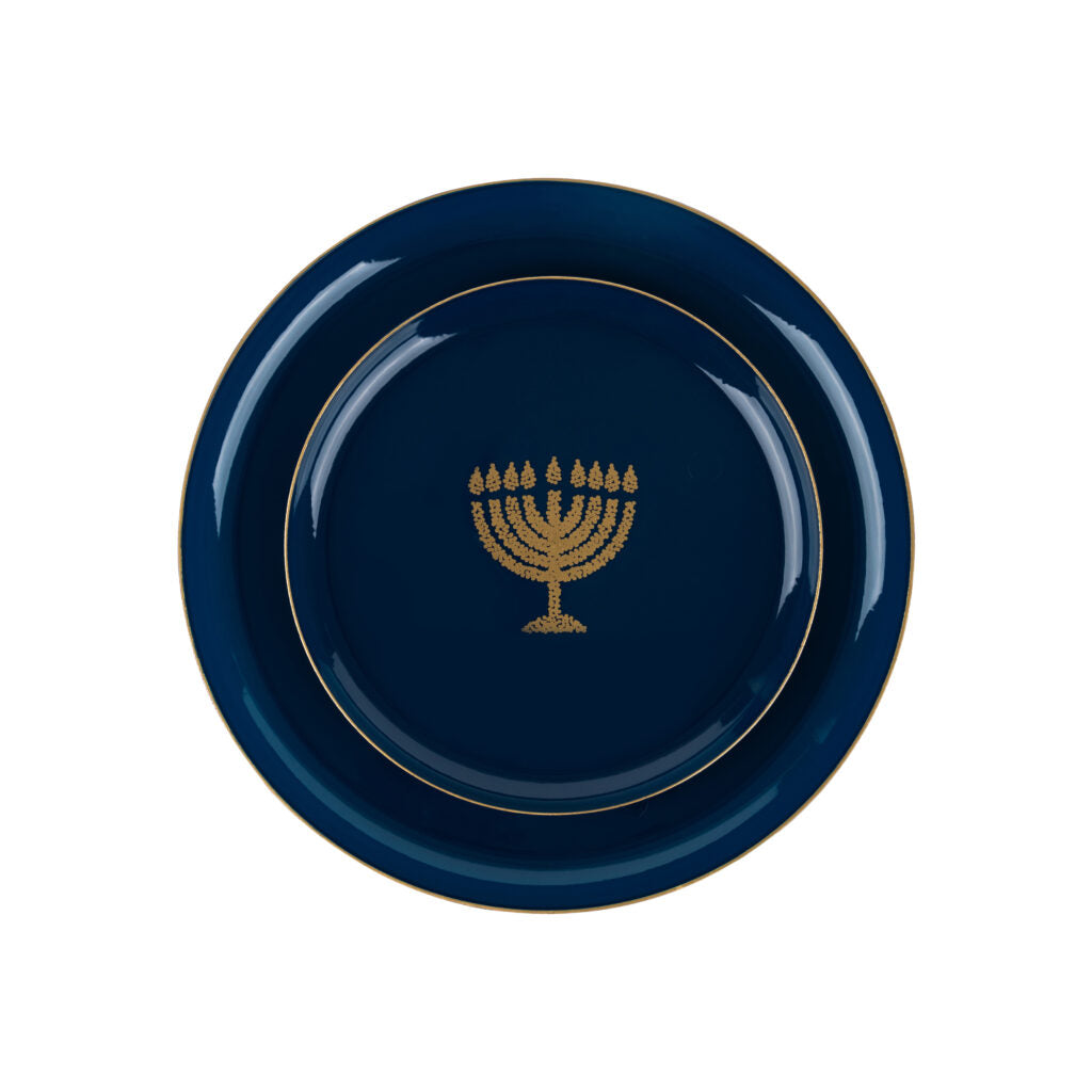 Chanukah Glitter Plates Collection Blue (10 Ct)