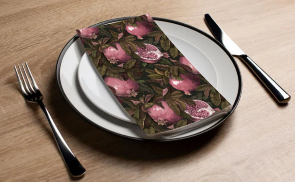 Pomegranate Foliage Pink Napkin (16Ct)