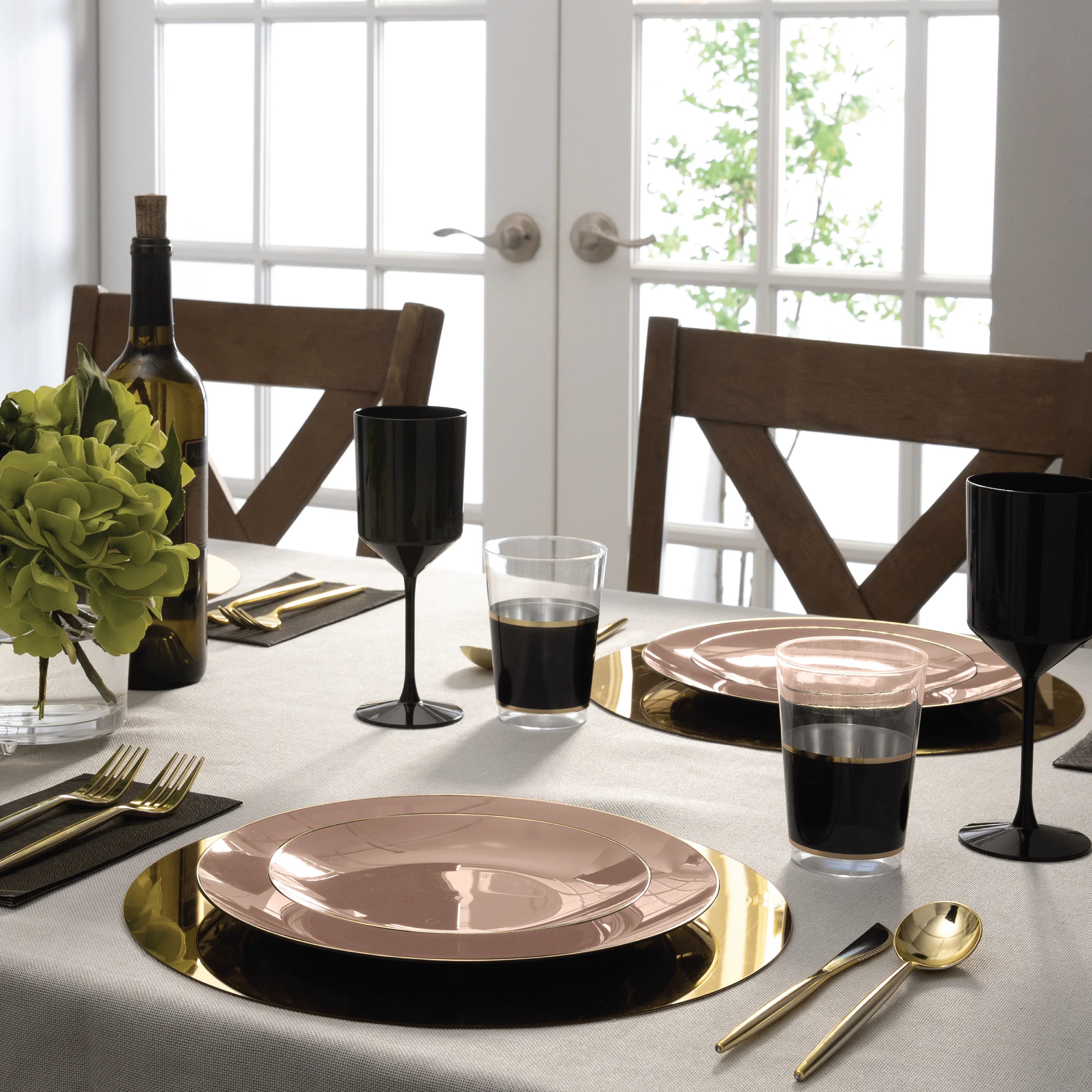 Clay Beige and Gold Plastic Plates (10 Count)