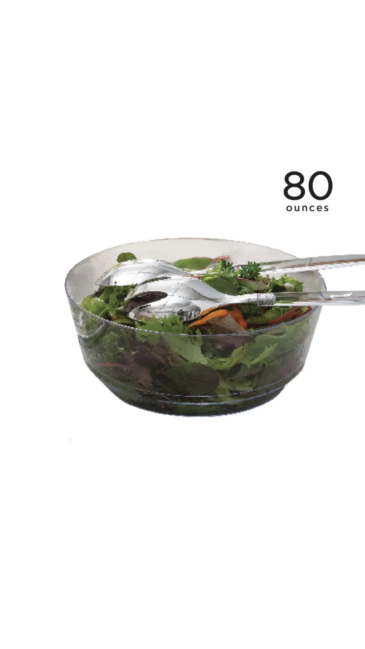 Clear Heavy Duty Plastic Salad Bowl