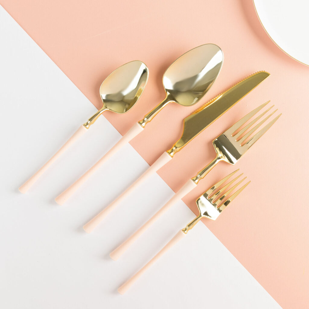 Infinity Flatware Pink/Gold Soup Spoons