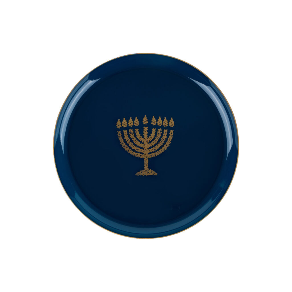 Chanukah Glitter Plates Collection Blue (10 Ct)