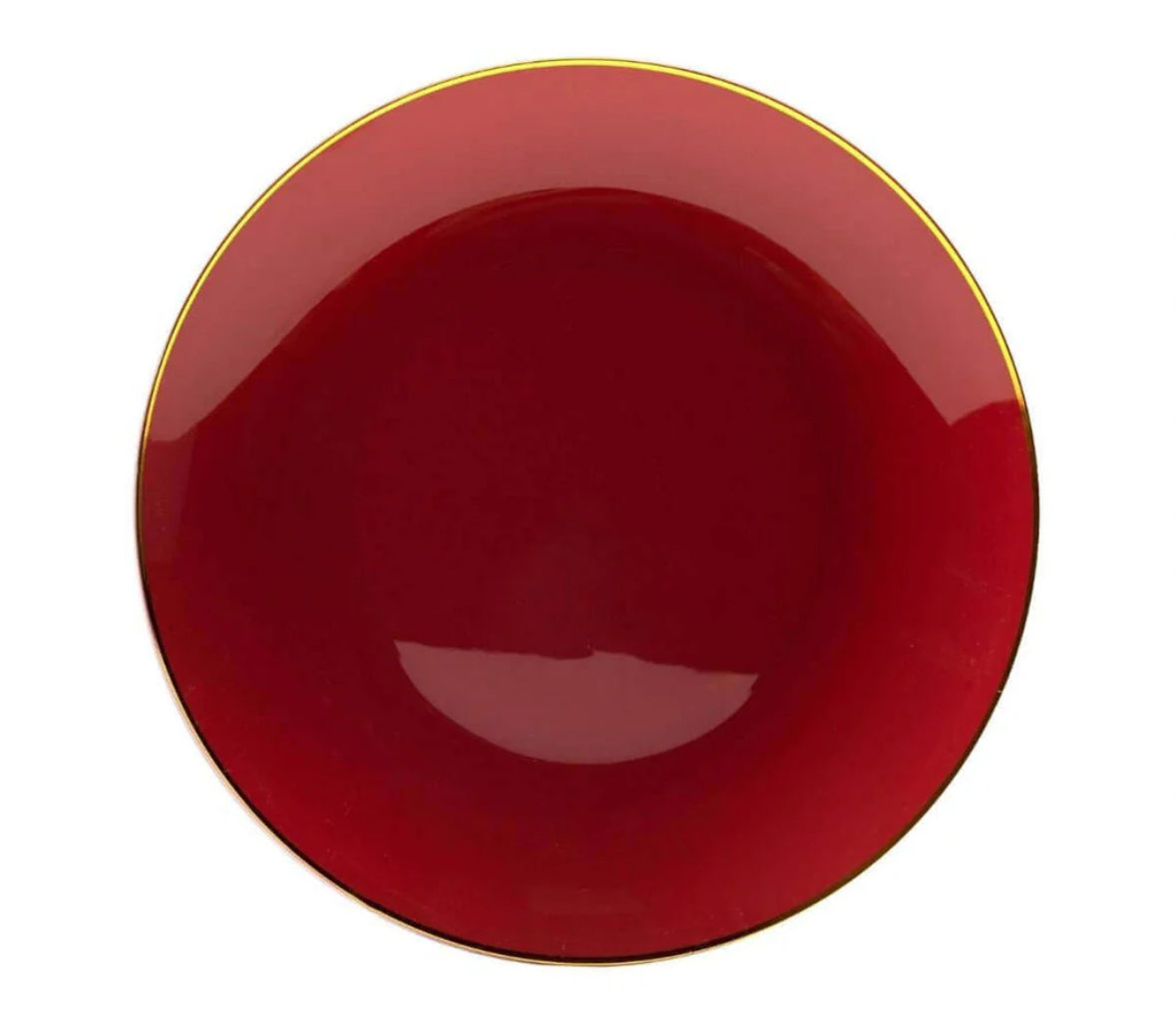 Classic Burgundy Plates with Gold Rim