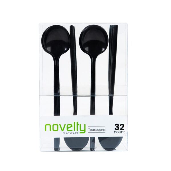 Novelty Flatware Teaspoons Black (32 Count)