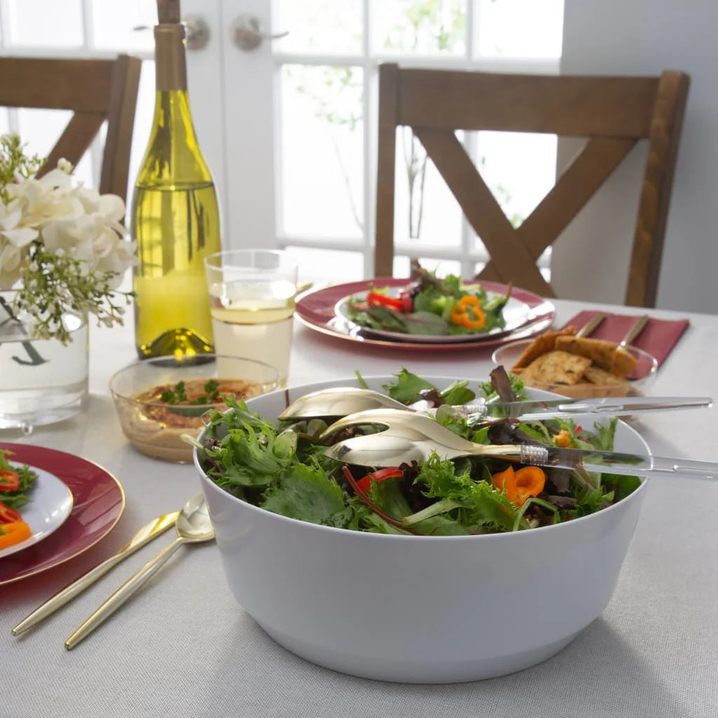 White Heavy Duty Plastic Salad Bowl