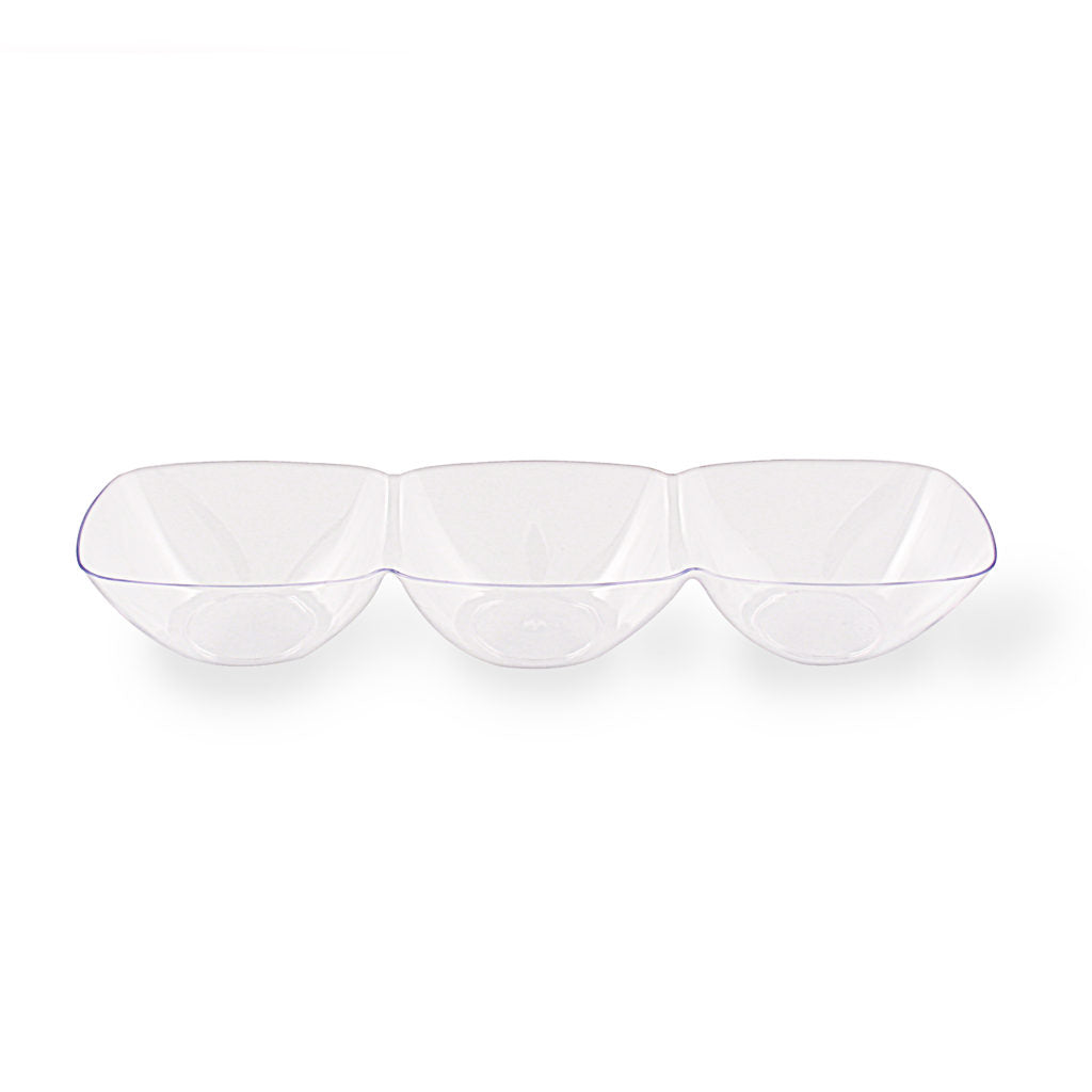 MiniWare 3 Section Bowls Clear(6Ct)