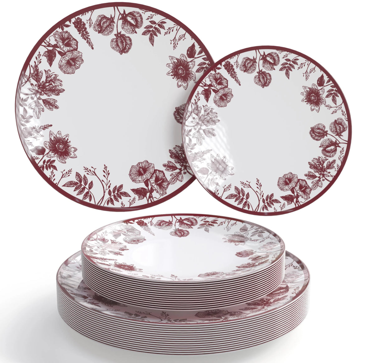 Vine Plastic Plate Collection (10 Ct)