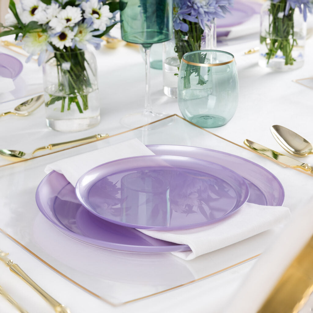 Edge 7" & 10" Plates Lavender Pearl Combo (20 Count)