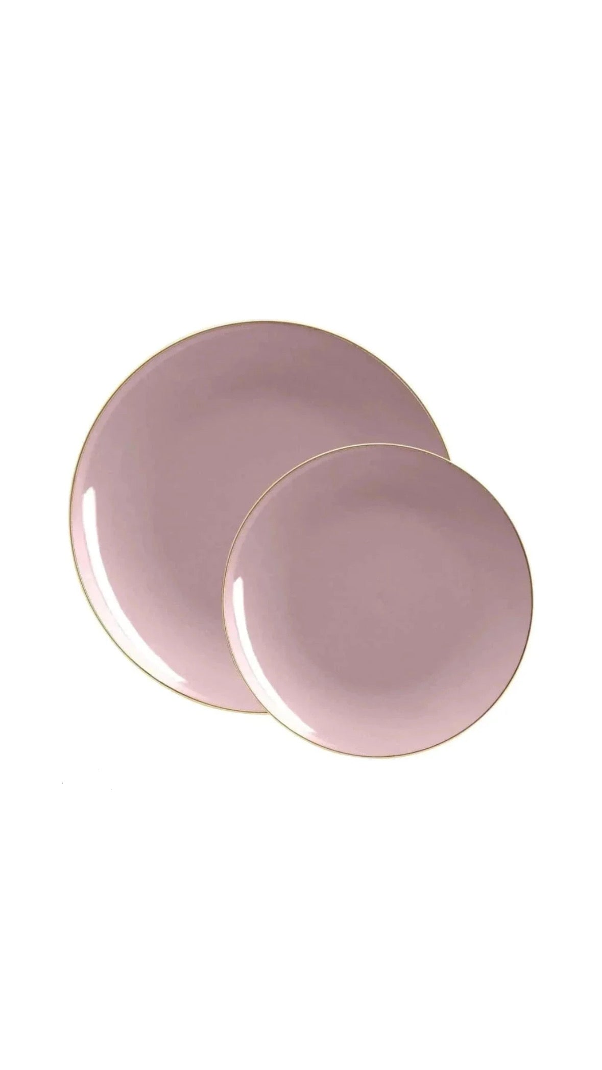 Mauve and Gold Rim Plastic Plates (10 Count)