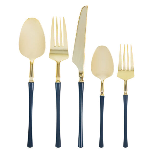 Infinity Flatware Navy/Gold Knives (20 Count)