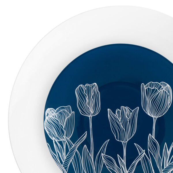 Tulip Organic Navy/White Combo 7.5" & 10" Plates (32 Count)
